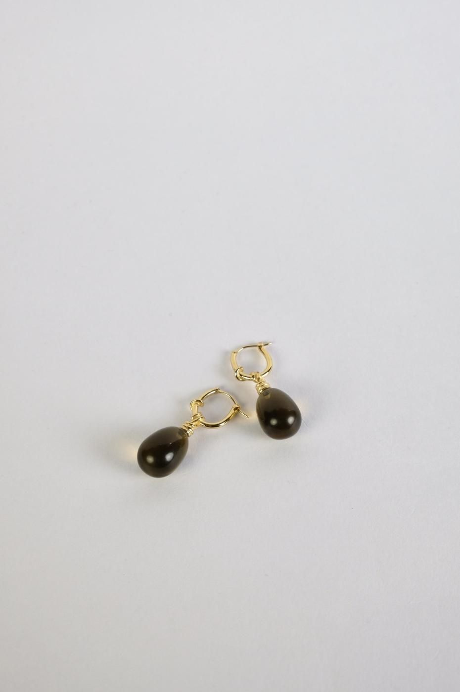 R.ALAGAN ララガン-KNOT SMOKY QUARTZ EARRINGS-