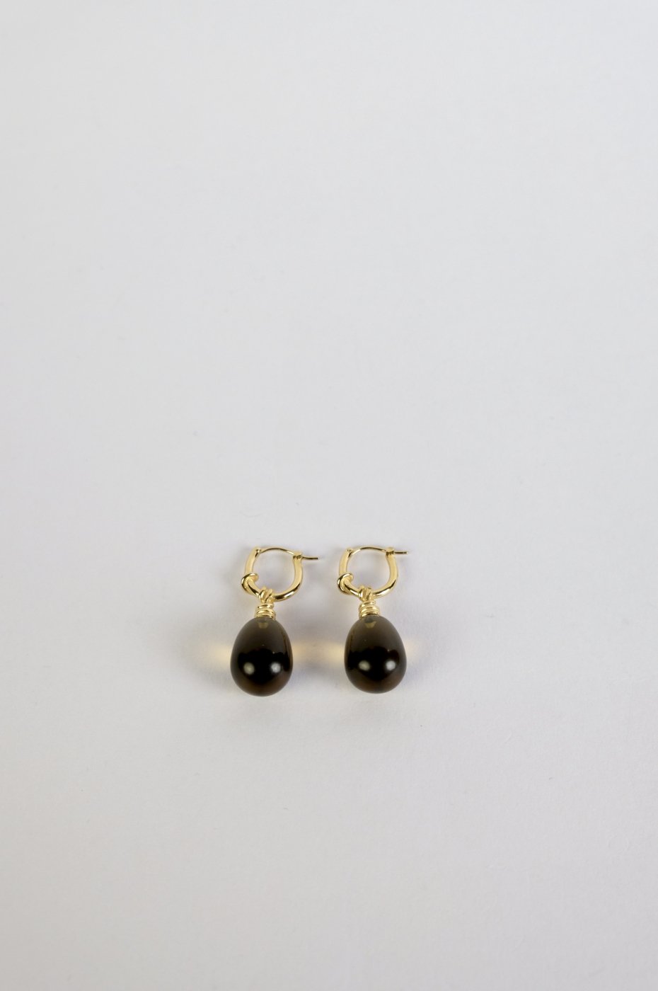 R.ALAGAN ララガン-KNOT SMOKY QUARTZ EARRINGS-GOLD - LOCALERS