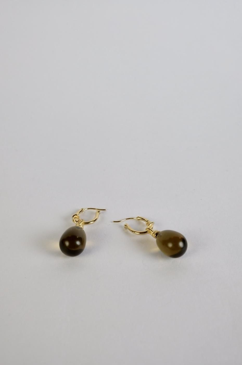 R.ALAGAN ララガン-KNOT SMOKY QUARTZ EARRINGS-