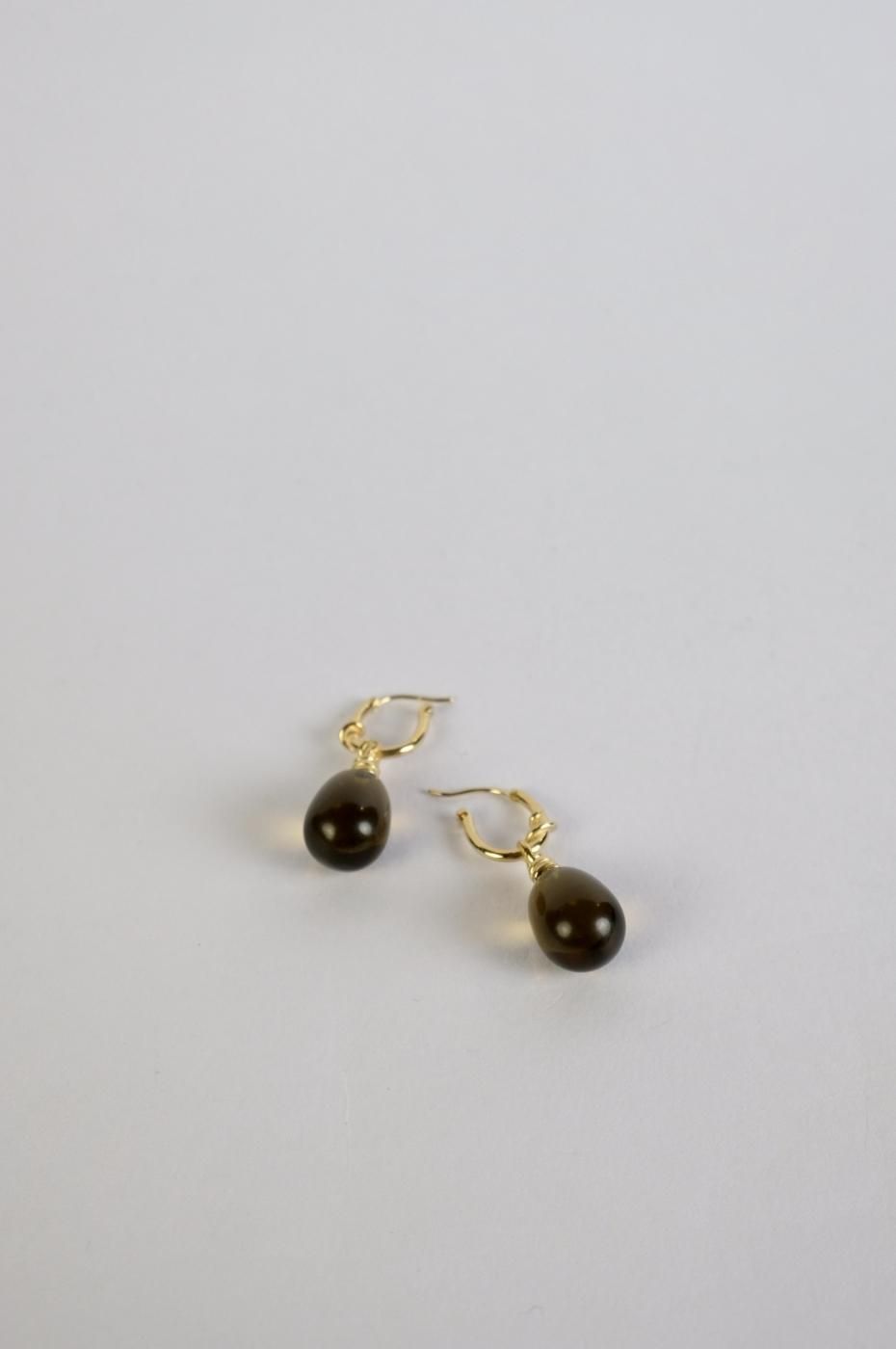 R.ALAGAN ララガン-KNOT SMOKY QUARTZ EARRINGS-GOLD - LOCALERS