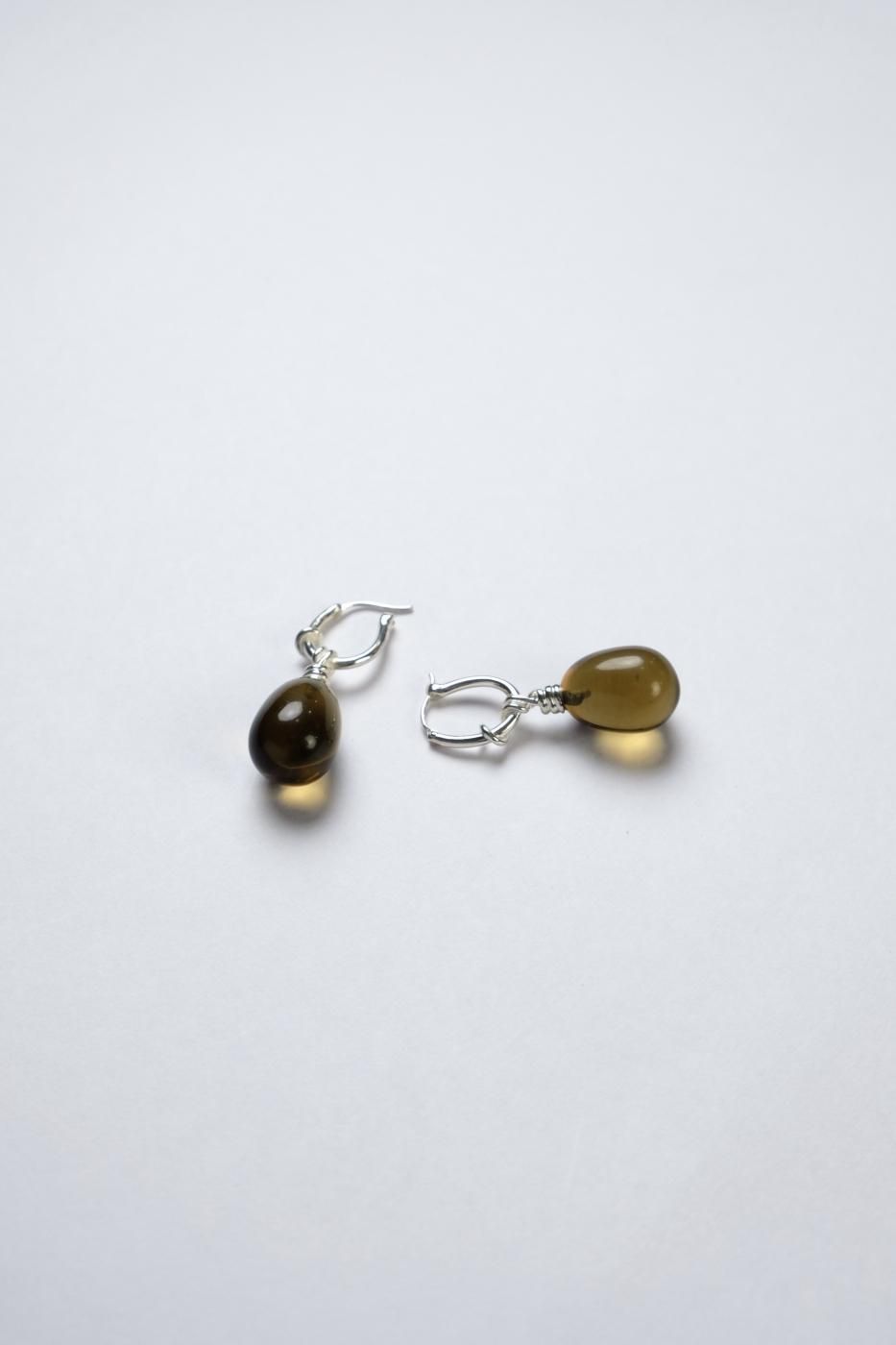 R.ALAGAN ララガン-KNOT SMOKY QUARTZ EARRINGS-SILVER - LOCALERS