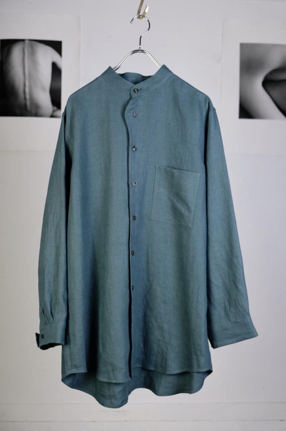Gorsch the seamster 奶ॹ -Long Oxford Linen Shirt/GREEN-