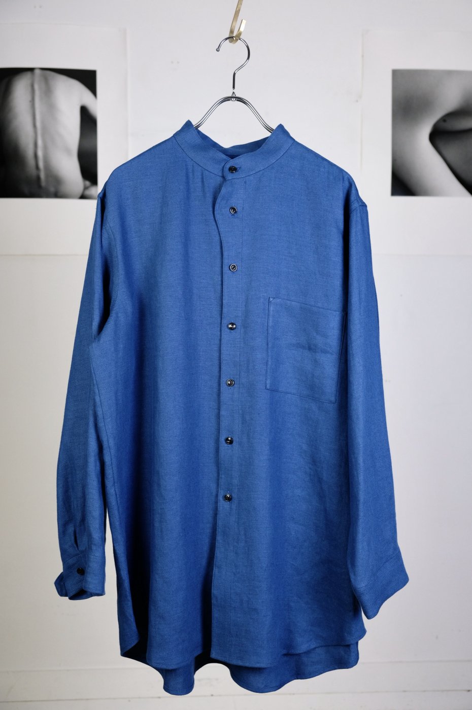 Gorsch the seamster ゴーシュザシームスター -Long Oxford Linen Shirt/BLUE-