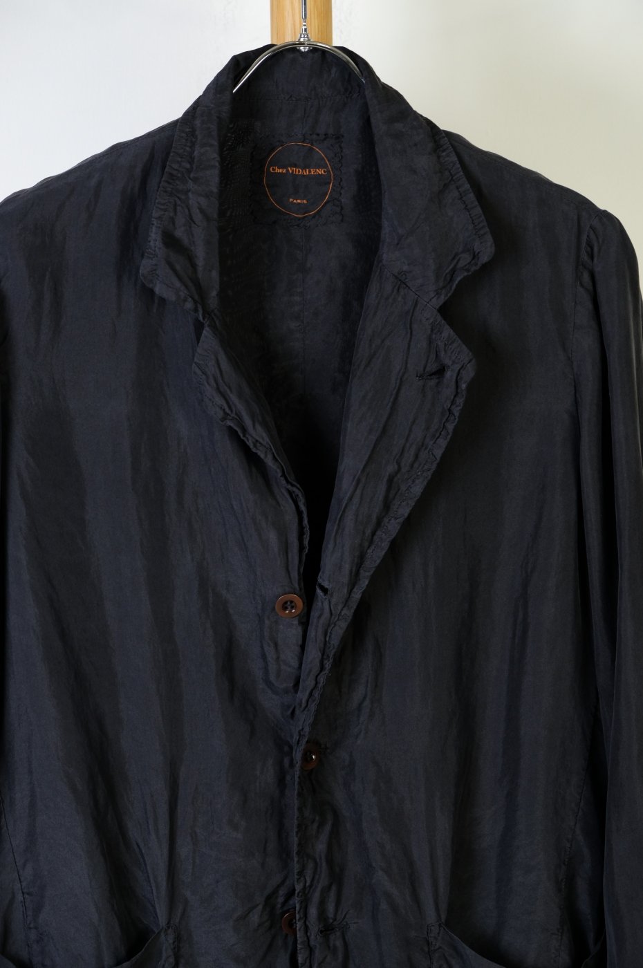 Chez VIDALENC シェヴィダレンク-Jacket P3 lined habotai silk-black 