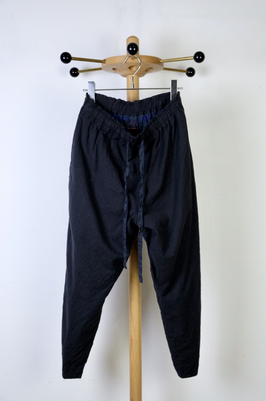 Chez VIDALENC シェヴィダレンク-Pants coulisse S 90 lined wool boiled-black