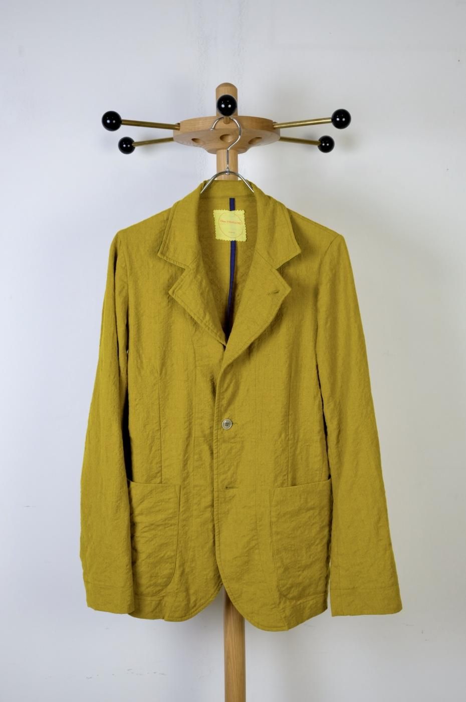 Chez VIDALENC シェヴィダレンク-Jacket P3 wool boiled-mustard green