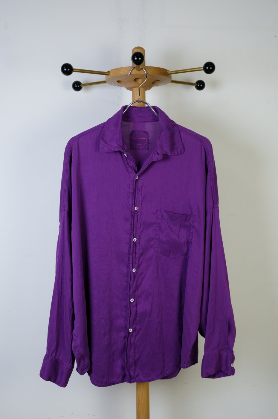 Chez VIDALENC -Shirt AXL silk Alex-violet