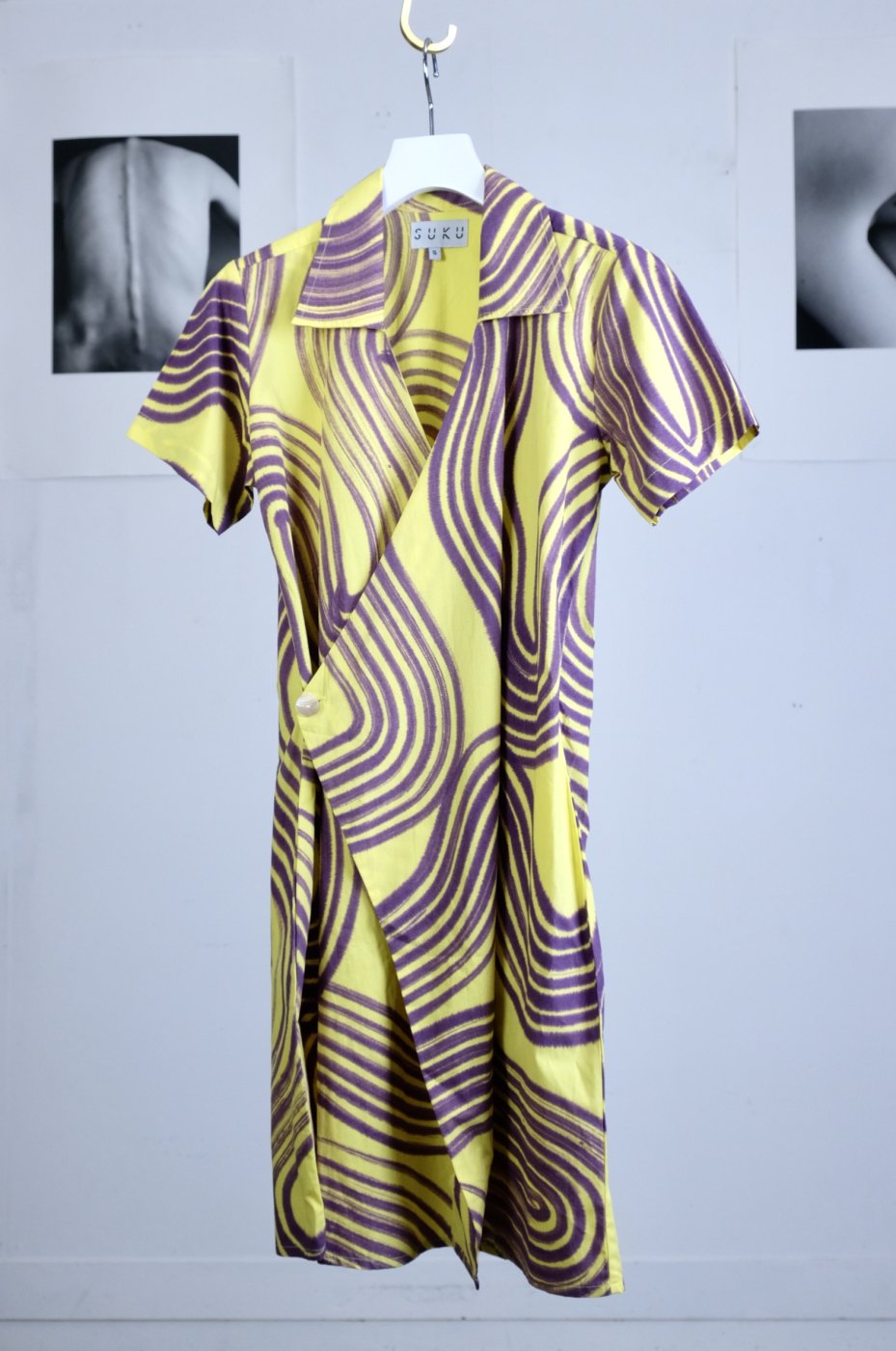 SUKU HOME スクホーム-WRAP DRESS-YELLOW FLUX - LOCALERS