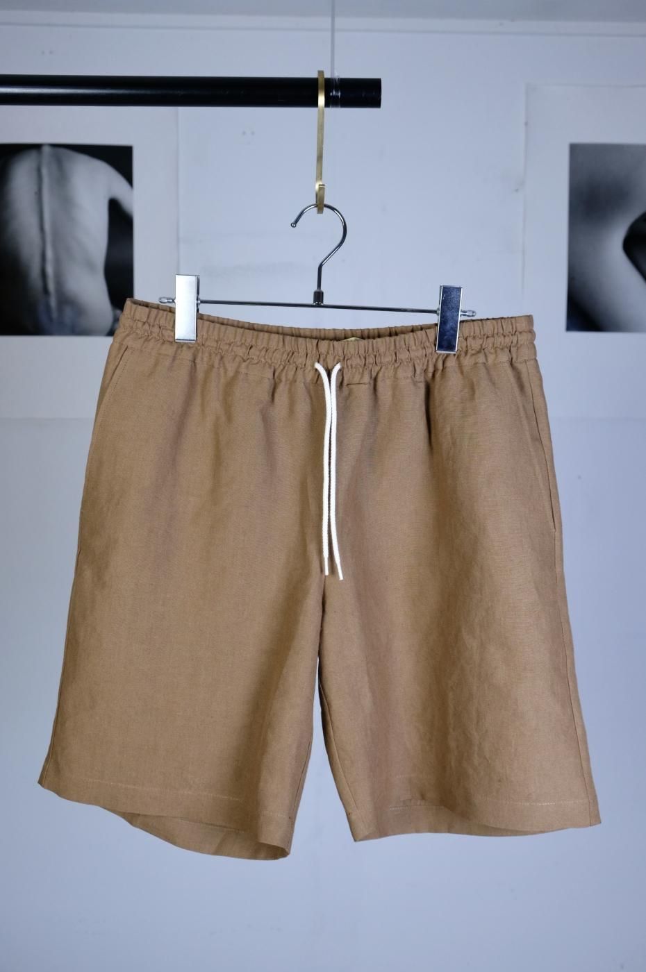 DE BONNE FACTURE ǥܥ󡦥ե塼-DRAWSTRING SHORTS-COGNAC