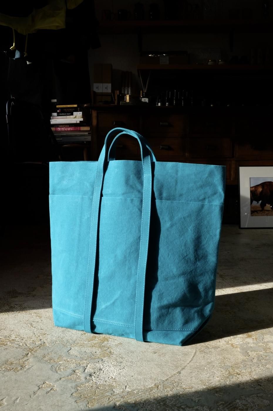 AMIACALVA ߥ-LIGHT OUNCE CANVAS TOTE(T)-TURQUOISE
