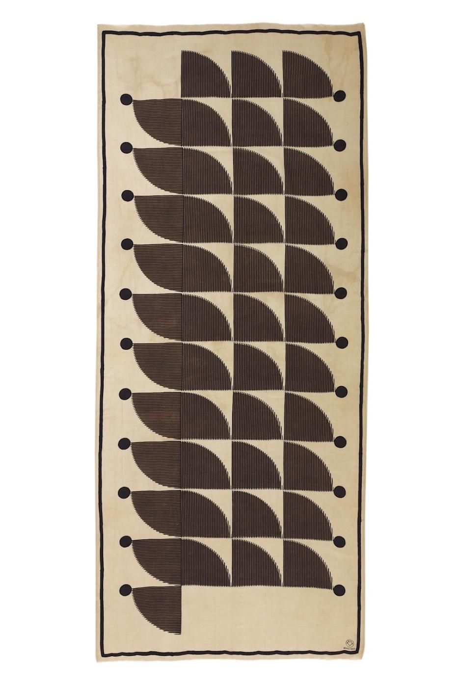 MARA VERA TEXTILES-NAHAR SCARF-BROWN / BLACK