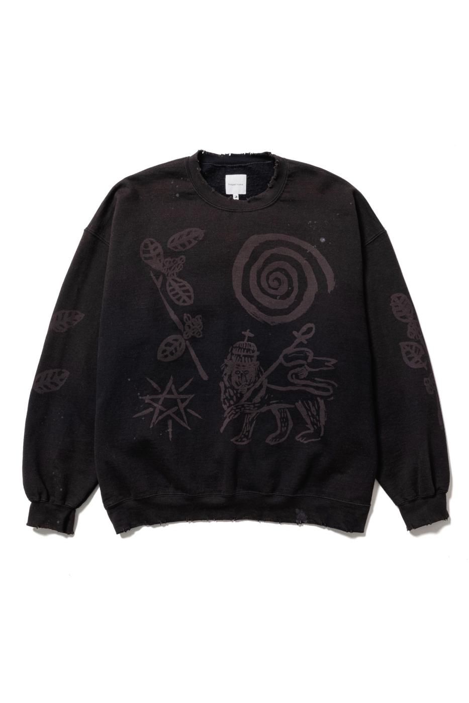 Sasquatchfabrix. åե֥å-ETHIOPIA PRINT VINTAGE SWEATSHIRT-BLACK