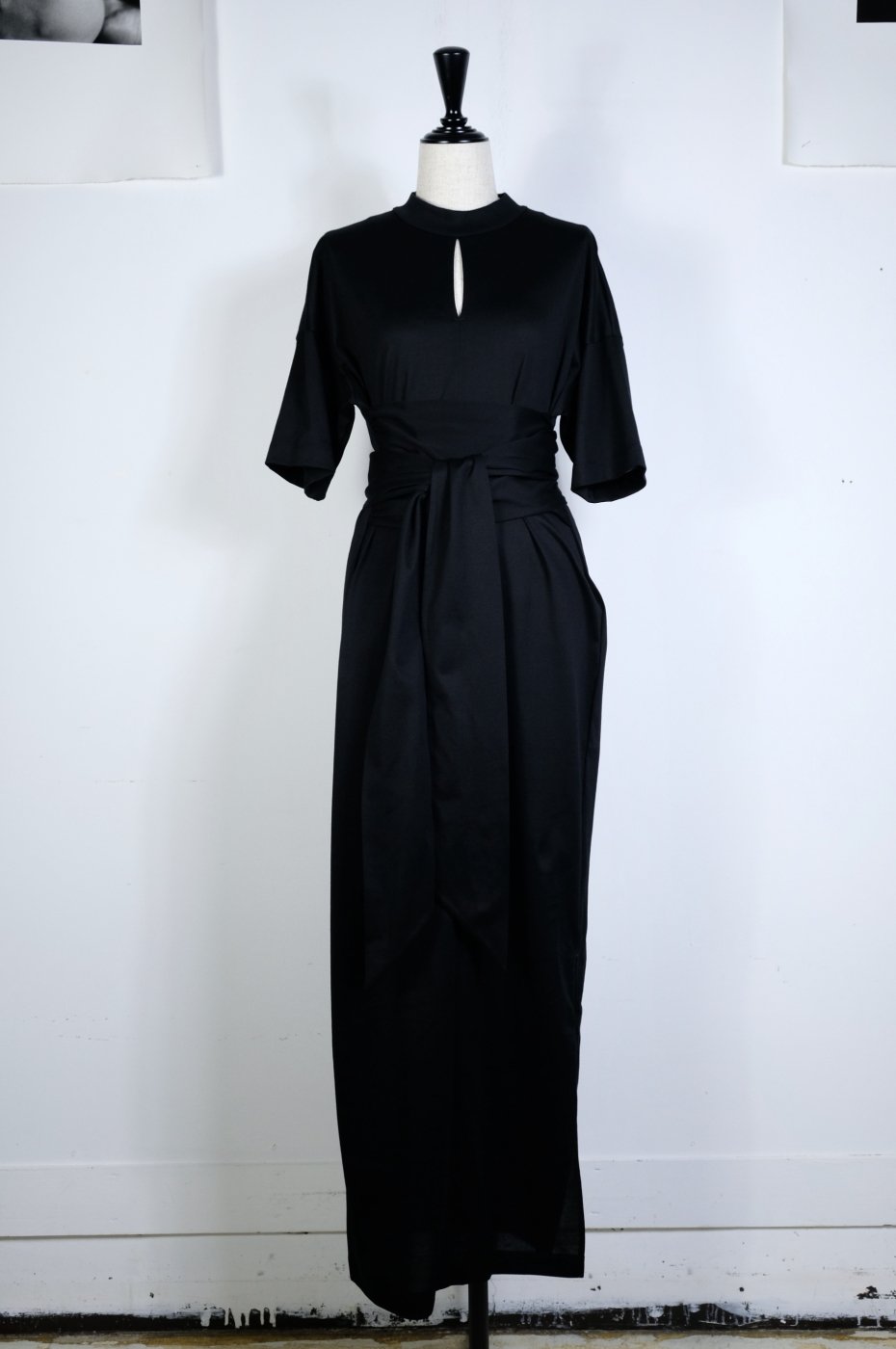 Mame Kurogouchi マメクロゴウチ-SUVIN COTTON JERSEY DRESS-BLACK - LOCALERS