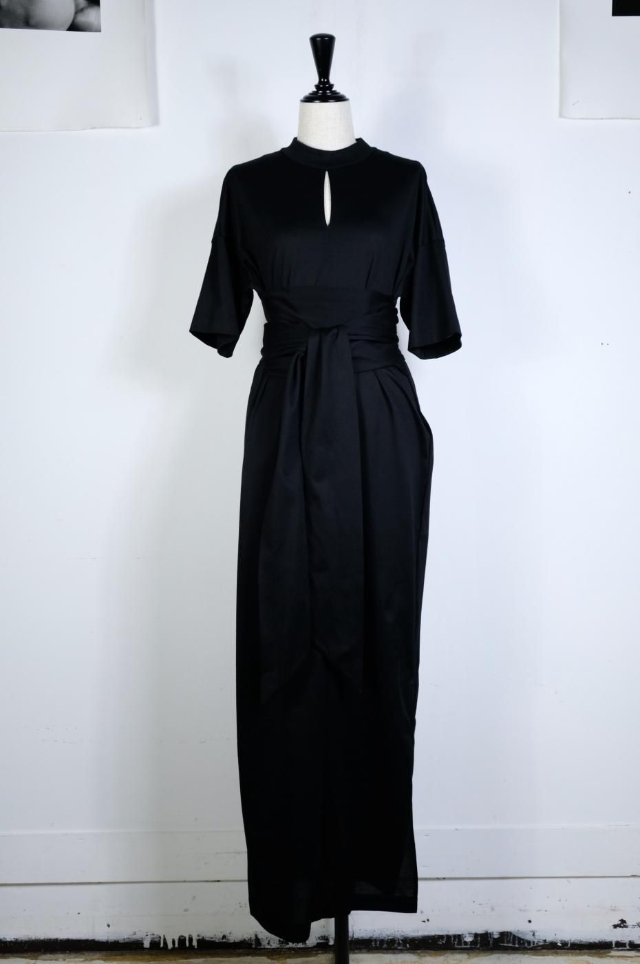 Mame Kurogouchi ޥ᥯-SUVIN COTTON JERSEY DRESS-BLACK
