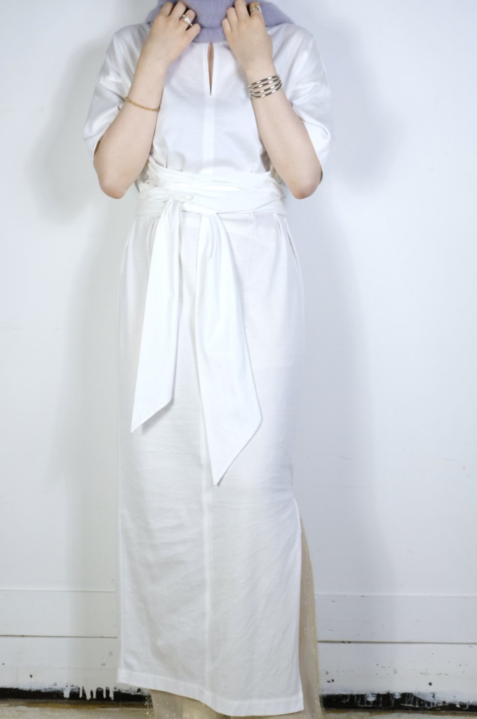 【50%OFF】Mame Kurogouchi マメクロゴウチ-SUVIN COTTON JERSEY DRESS-WHITE - LOCALERS