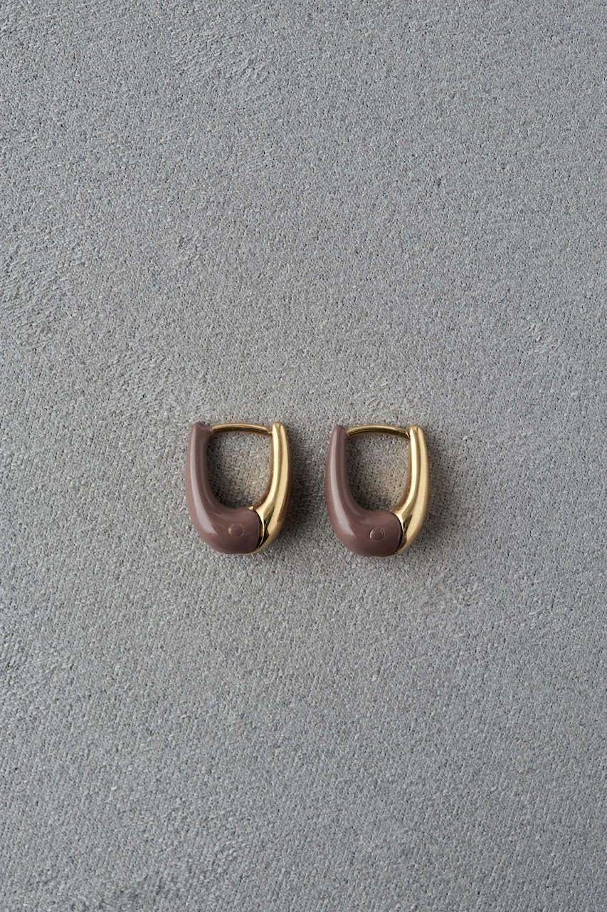 R.ALAGAN ララガン-DIPPED TINYTINY PUFFY HOOPS GOLD×RED BROWN-