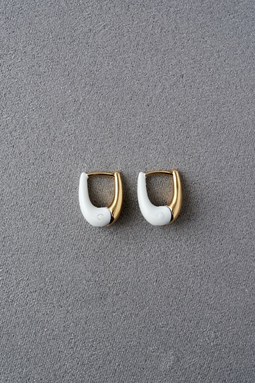 R.ALAGAN ララガン-DIPPED TINYTINY PUFFY HOOPS GOLD×IVORY- - LOCALERS