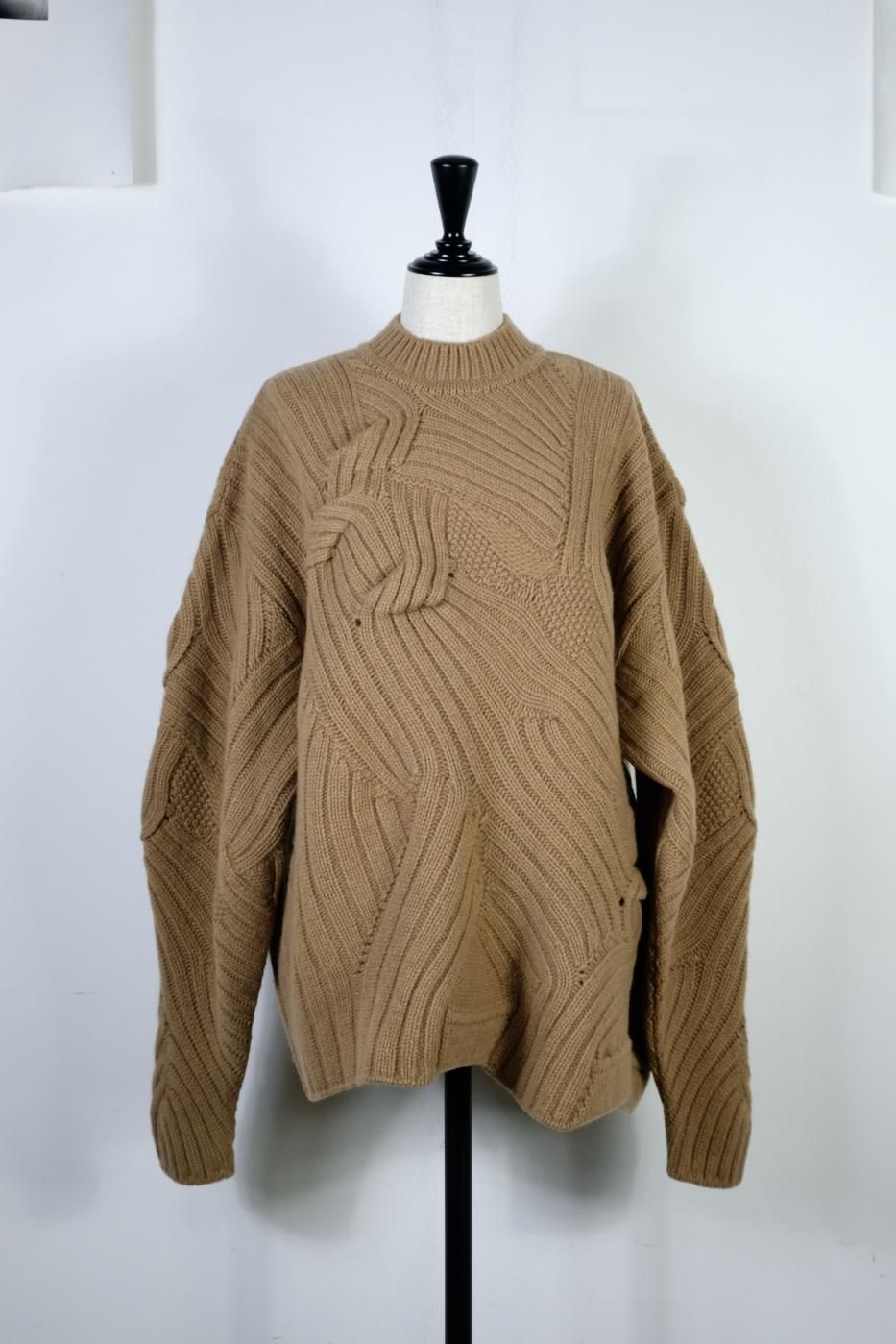 Mame Kurogouchi ޥ᥯-BASKET MOTIF CABLE STITCH KNITTED PULLOVER-