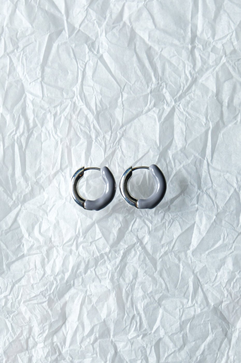 R.ALAGAN 饬-DIPPED TINYALL ROUND HOOPS SILVERGRAY-