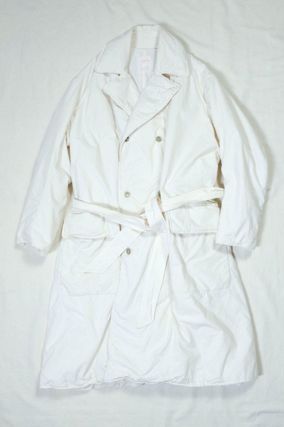 Chez VIDALENC--Coat MAC Padded / Cotton Cambric-Ecru