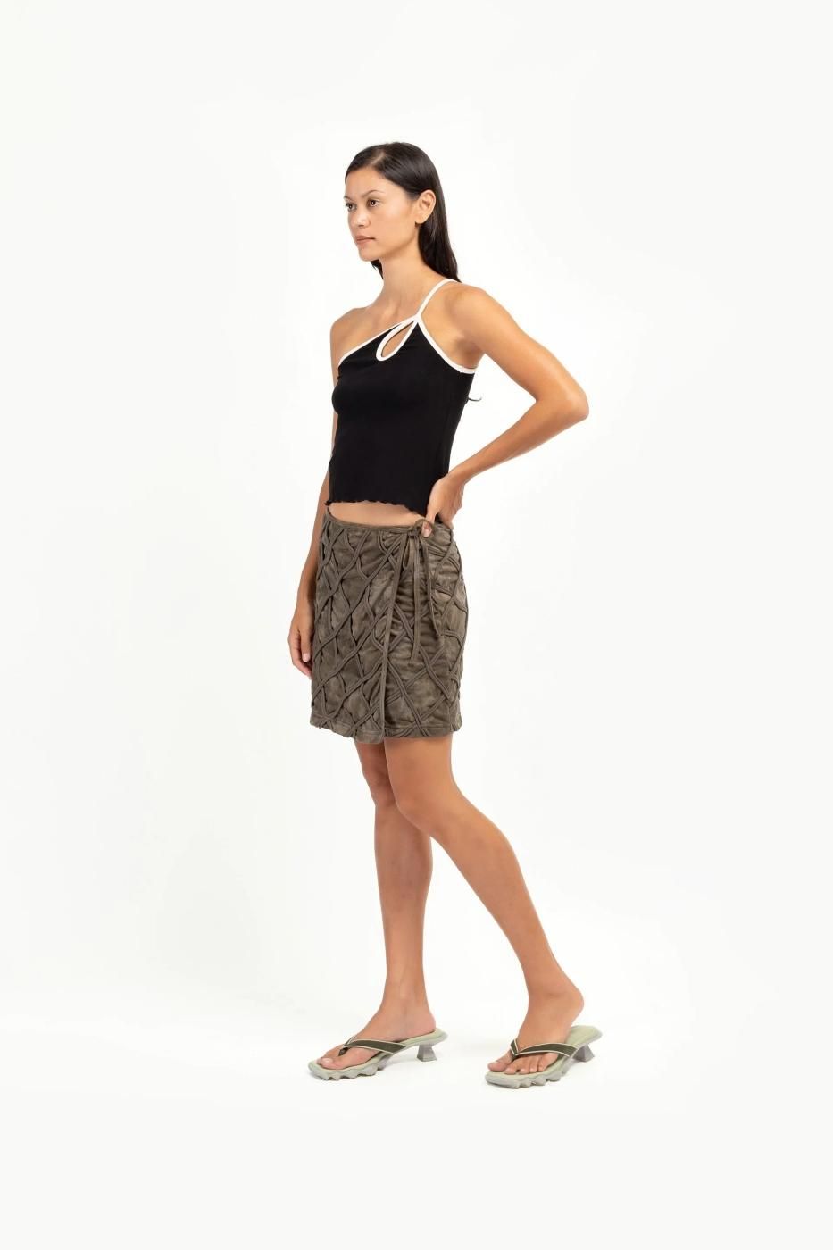 SUKU HOME スクホーム-TEXTURED WRAP SKIRT- - LOCALERS SUKU HOME スクホーム-TEXTURED WRAP SKIRT- - LOCALERS