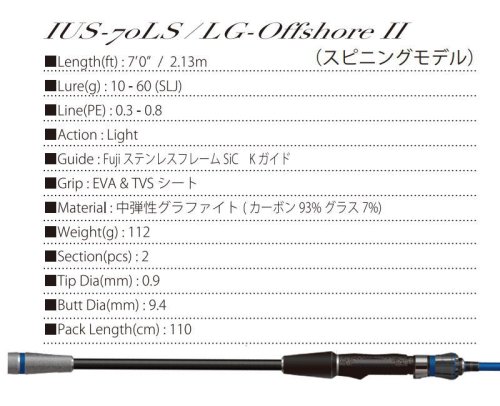 一誠 海太郎 「碧」IUS-70LS/LG-Offshore2 （スピニングモデル） - 釣具 Ａｎｙ(アニー)中古釣具  買取・販売ジャストエース取扱店 anyアニーネットショップ