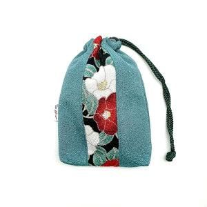 京都 清水茶わん坂 和雑貨 巾着付きスクエアバッグ（14color）