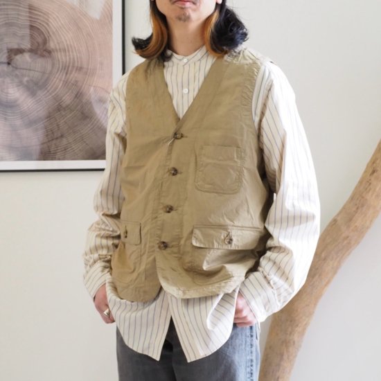 製品洗いを施したワークジレ】Hattiss（ハリス）/WORK GILET/ジレ