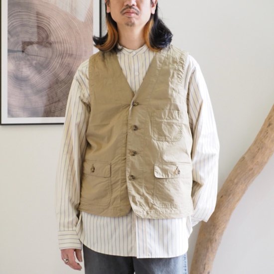 製品洗いを施したワークジレ】Hattiss（ハリス）/WORK GILET/ジレ