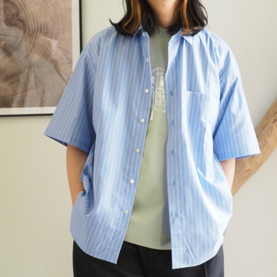 ֤䤫ʥޥȥ饤פѡamne(̡/PIMA STRIPE half sleeve shirts/ȥåץ/˥å/GREEN/BLUE2/