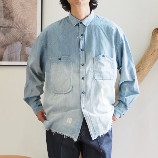 40´sワークシャツのポケットをオマージュ】H.UNIT（エイチユニット）/Chambray big pocket work  shirt/Customize/シャンブレー/シャツ/24AW - andraff［アンドラフ］公式ホームページ