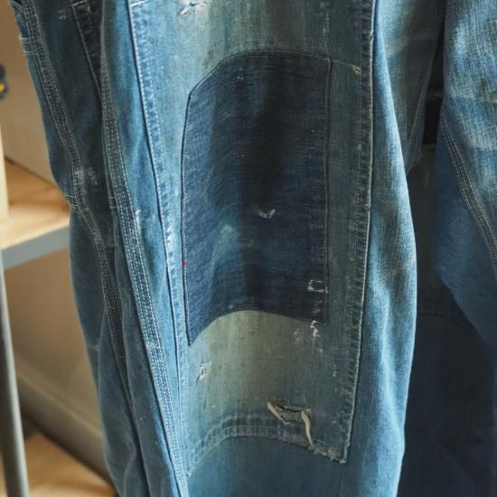 ダブルニーオーバーオールの上をカットしたデザイン】H.UNIT（エイチ