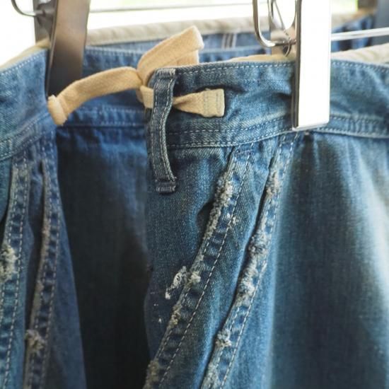 ダブルニーオーバーオールの上をカットしたデザイン】H.UNIT（エイチ