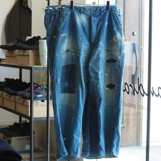 パンツ H&H ダブルニーオーバーオールの上をカットしたデザイン】H.UNIT（エイチ