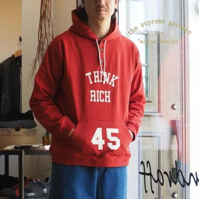 <img class='new_mark_img1' src='https://img.shop-pro.jp/img/new/icons14.gif' style='border:none;display:inline;margin:0px;padding:0px;width:auto;' />ڥϡեܥΥåץȥѡmodem design(ǥǥ)/HARF BUTTON HOODED /ѡ/åץȡGRAY/RED2