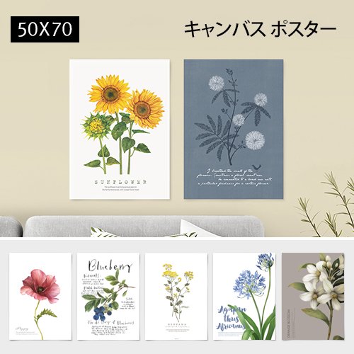 【キャンバス素材ポスター】ボタニカルコレクションVo.2 50×70