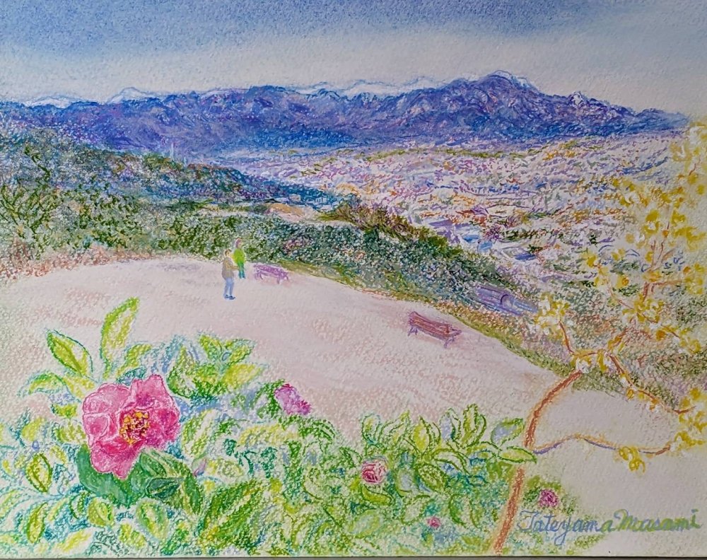 【絵画、原画】画題「南アルプスの見える丘で」 - 南アルプスのふもと｜日本各地の文化と商品・通販