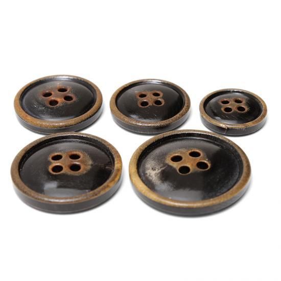 水牛ボタン 黒 焼き Mitake Buttons 水牛ボタン 黒 焼き Mitake Buttons