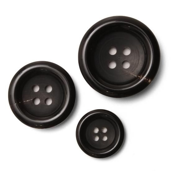 114horn 水牛ボタン 黒 Mitake Buttons 114horn 水牛ボタン 黒 Mitake Buttons