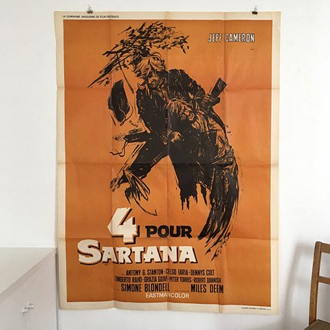 フランス ヴィンテージ映画ポスター 4 POUR SARTANA - doux 