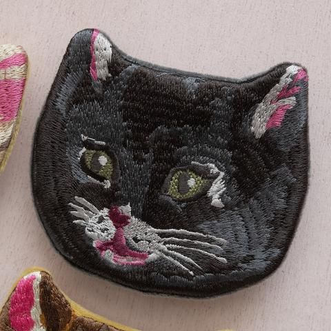 Nathalie Lete ナタリーレテ 猫 ポーチ / 刺繍 キャットフェイス