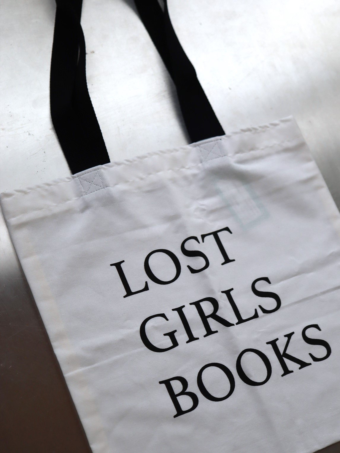 NINE STORIES　LOST GIRLS BOOKS tote bag white×black