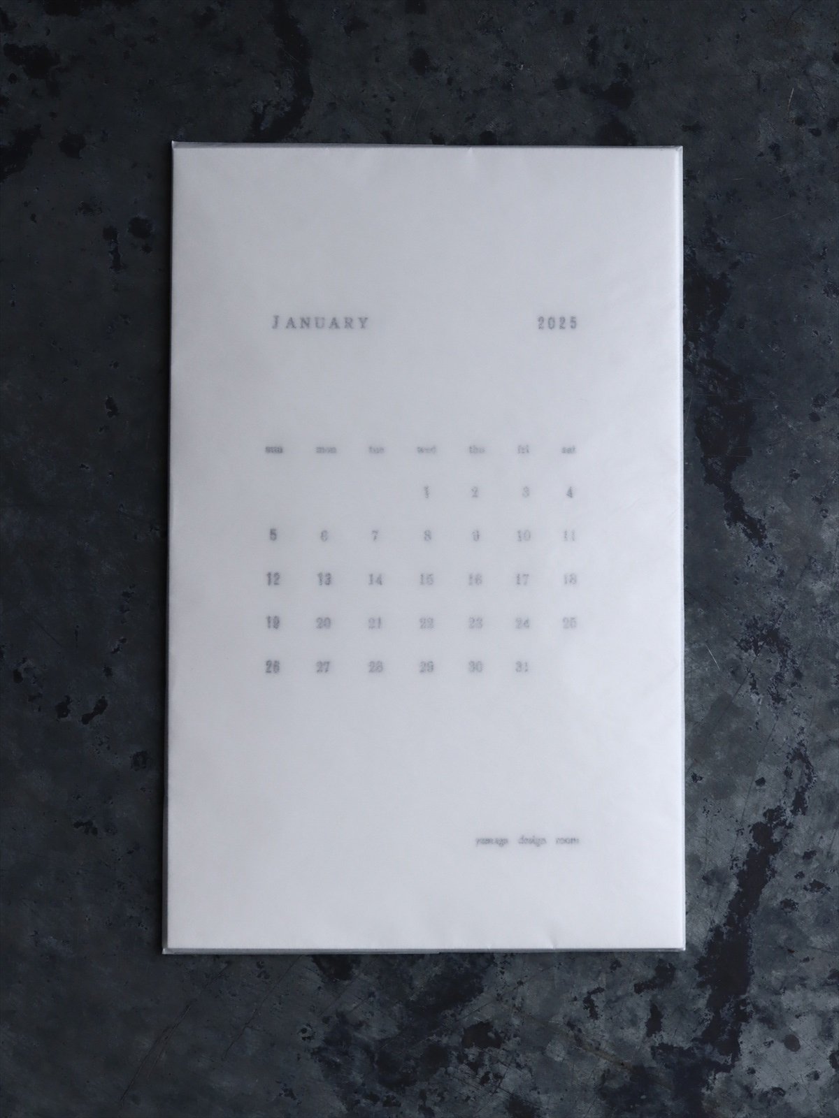 山香デザイン室 calendar 2025　letterpress printing - spica online shop