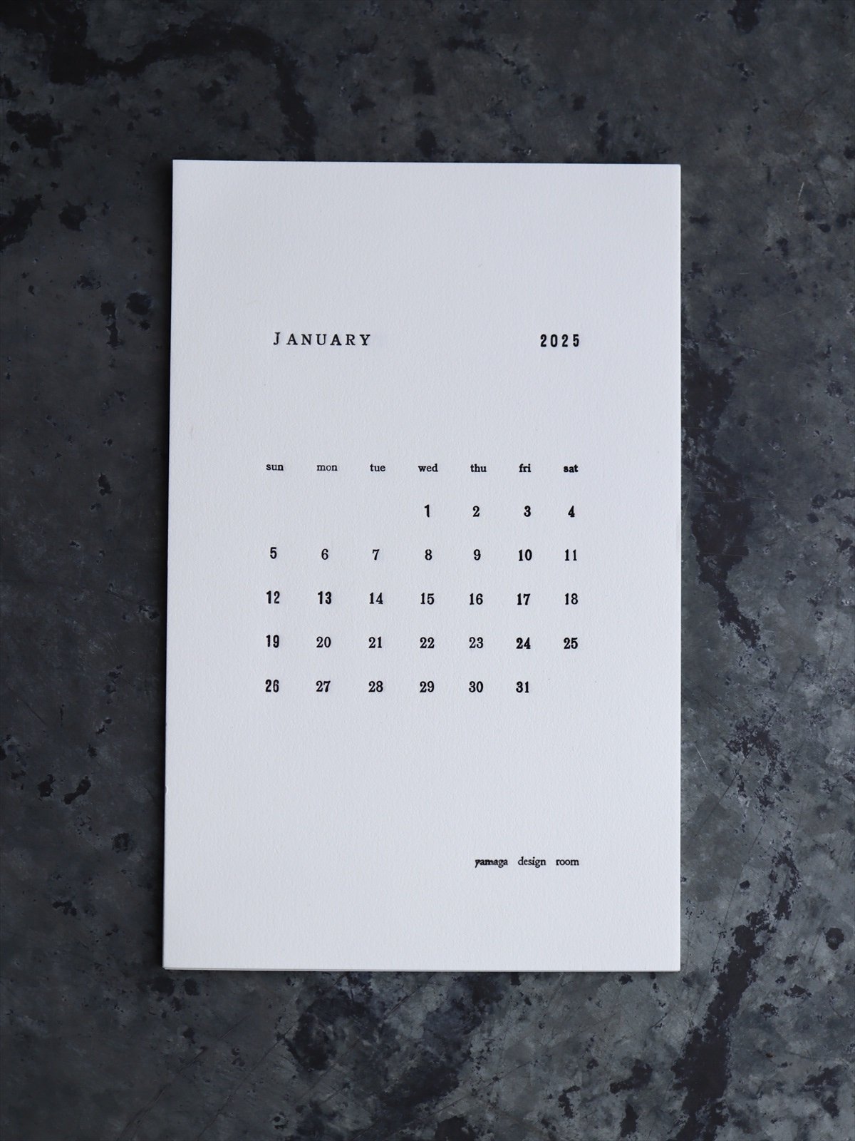 ǥ calendar 2025letterpress printing