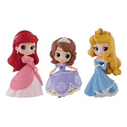 販促ポスター付 Disney Characters Q Posket Petit Ariel Sofia Aurora ディズニーキャラクターズ キューポスケット プチ アリエル ソフィア オーロラ姫 全3種セット Pretty Power