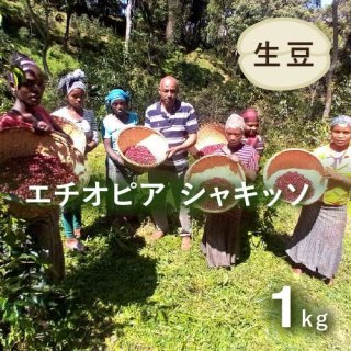 コーヒー生豆 エチオピア シャキッソ G-1 ナチュラル 1kg 農薬不使用