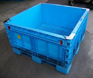 中古パレットボックス ブルー 岐阜プラスチック工業製 BJB-S1111X65