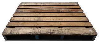 中古木製パレット一般的な14型です。板厚20mm桁高さ90mmで厚みは130mm