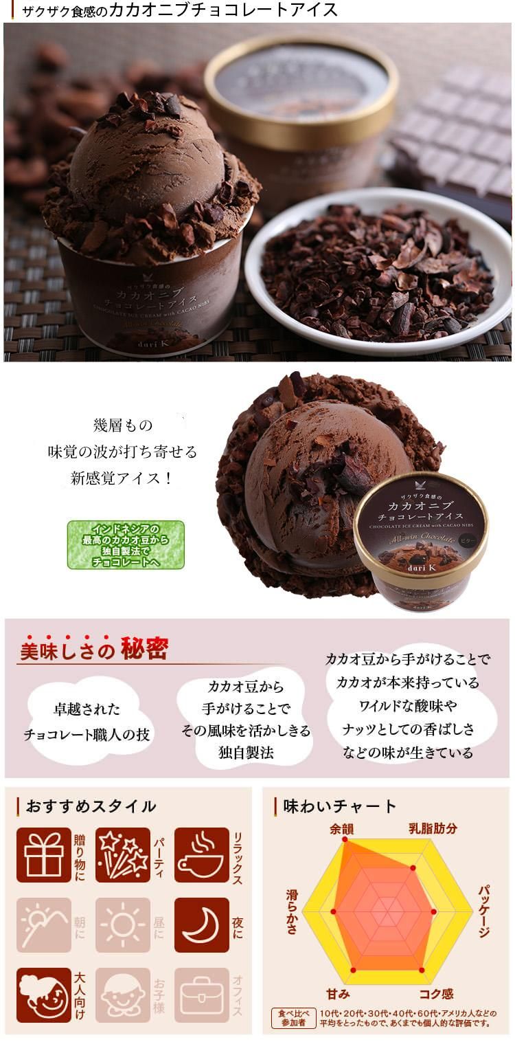 Dari-K ザクザク食感のカカオニブチョコレートアイス | 濃厚