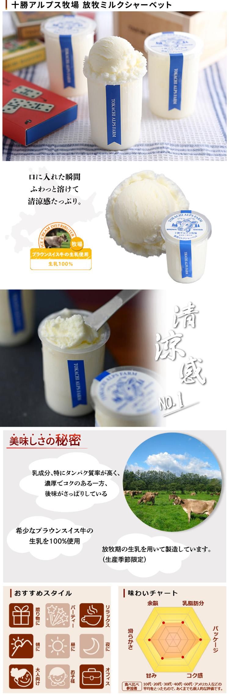 十勝アルプス牧場 放牧ミルクシャーベット | 濃厚ソフトクリーム